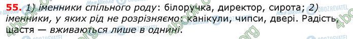 ГДЗ Українська мова 6 клас сторінка 55